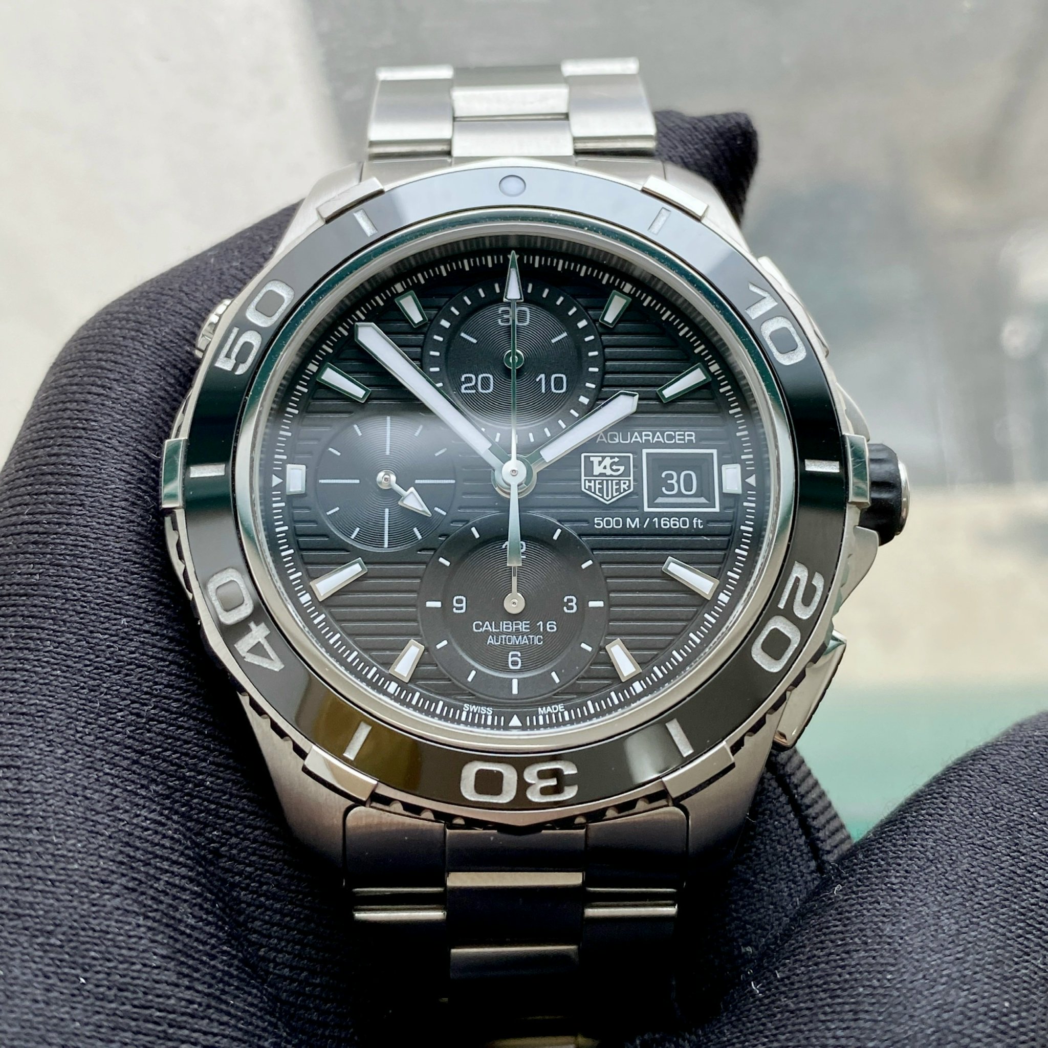 Tag Heuer Aquaracer Black dial Chronograph Diver 500m Ceramic 