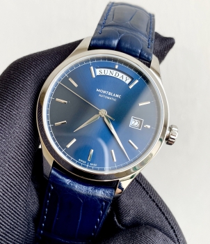 Montblanc Heritage Automatic Blue Dial 118225 day date 